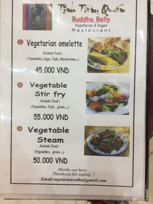 Menu at Buddha Belly in Cat Ba