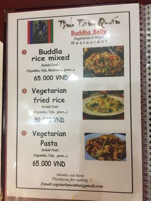 Menu at Buddha Belly in Cat Ba