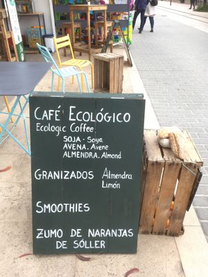Signboard  at Petit Cafe Frozen Yogurt in Mallorca