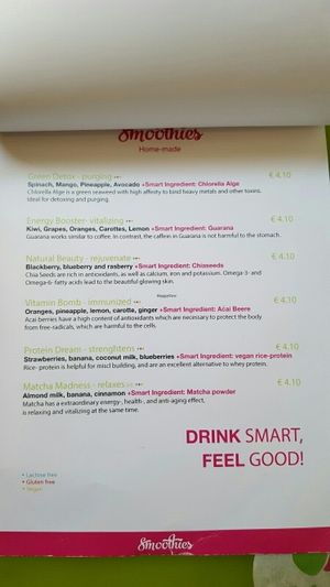 smoothies at Mr & Mrs Feelgood in Vienna