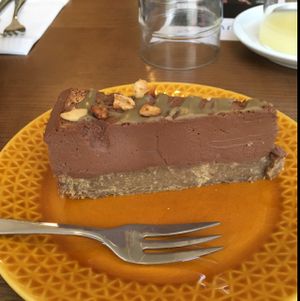 chocolate and caramel cake at Ou Bien Encore in Geneva