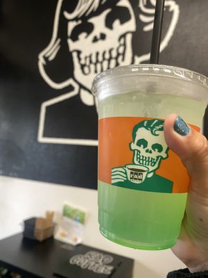 So Refreshing Post Morning Run - Recommend the CREATURE Lemonade (caffeine free by default), minty pineapple 🍍 hints and super tasty! 😋✨🍍  at Rad Coffee in Upland