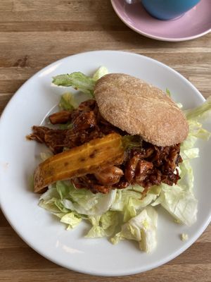 Jackfruit burger  at Cafe K-ærlig in Ribe