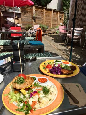 Our lunch outside at Cafe K-ærlig in Ribe