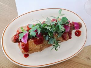 Hotdog at Cafe K-ærlig in Ribe