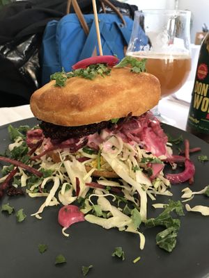 Beet burger  at Cafe K-ærlig in Ribe