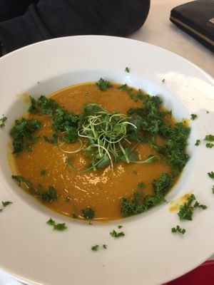 Pumpkin soup  at Cafe K-ærlig in Ribe