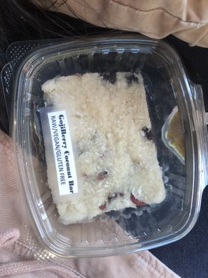 Gojiberry coconut bar ( raw vegan )  at Juice 'N Blendz in Babylon