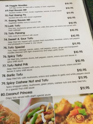 Vegetarian / vegan options at Tara Thai in Sedona