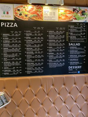 Menu  at La Pizza in Halmstad