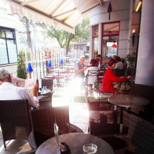 Outdoor seating. at Kavarna Zvon in Izola