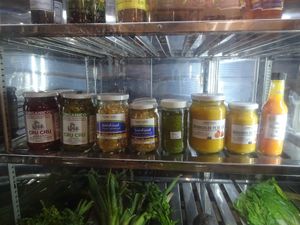 pestos, hummus, sauerkraut at Bio Mercado in Puerto Viejo De Talamanca