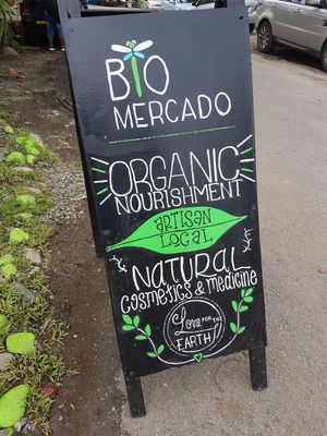 Sign at Bio Mercado in Puerto Viejo De Talamanca