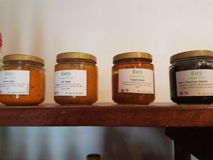 Vegan sauces at Bio Mercado in Puerto Viejo De Talamanca