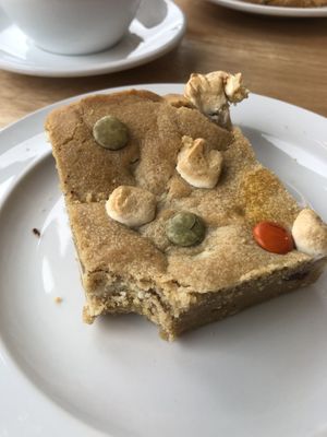 Marshmallow and smarties blondie at The Dice Cup in Nottingham