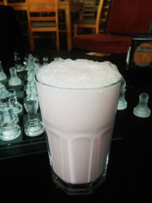Strawberry milkshake at The Dice Cup in Nottingham