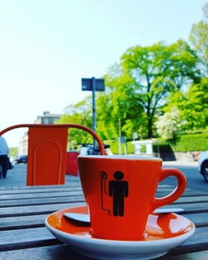 outside table  at The Caffeine Drip in Edinburgh