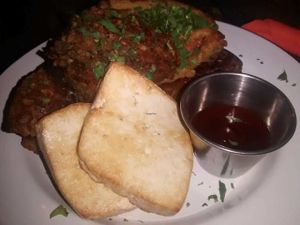 Chickpea scramble, veggie haggis, fried smoked tofu at The Caffeine Drip in Edinburgh