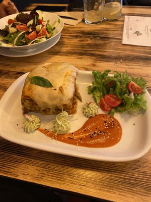 Vegan lasagne at Estudio Vegetariano in Lagos