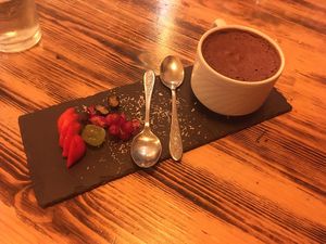 Mousse au chocolat at Estudio Vegetariano in Lagos