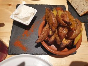 Oven baked potatoes at Estudio Vegetariano in Lagos
