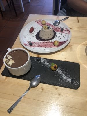 Chocolate mousse & pannacotta  at Estudio Vegetariano in Lagos
