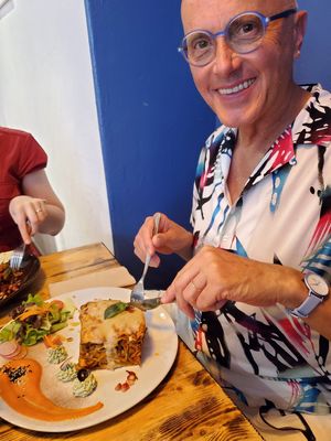 The Mario Favorite. Being Italian, it's the Lasagne that wins. at Estudio Vegetariano in Lagos