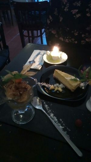 Raw Cheesecake and Chiapudding with caramelized pineapple at Estudio Vegetariano in Lagos
