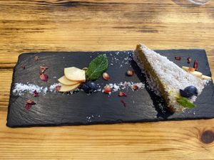 Mango cheesecake   at Estudio Vegetariano in Lagos