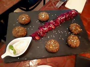 Falafel starter at Estudio Vegetariano in Lagos