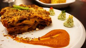 Aubergine lasagna  at Estudio Vegetariano in Lagos