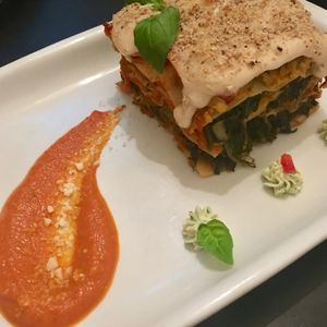 Vegan lasagne, stunning!  at Estudio Vegetariano in Lagos
