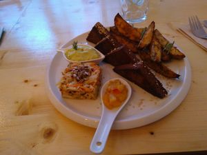 Seitan with veggies ! at Estudio Vegetariano in Lagos