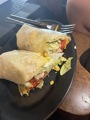 Vegan breakfast wrap   at Coconut Monkey in Koh Tao