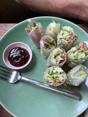 Vegan Duck Rolls  at Coconut Monkey in Koh Tao
