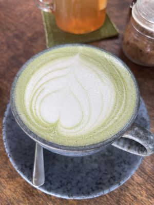 Matcha Latte with almond milk  at Coconut Monkey in Koh Tao