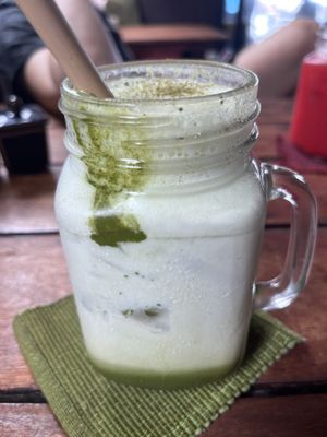Iced Matcha Latte with Coconut Milk  at Coconut Monkey in Koh Tao