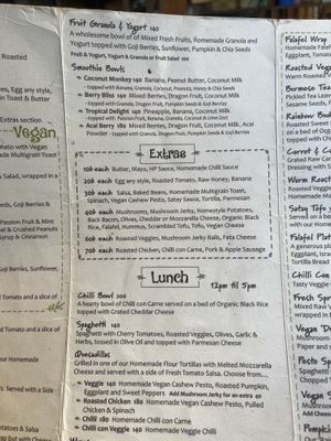 Menu 28/08/2023  at Coconut Monkey in Koh Tao