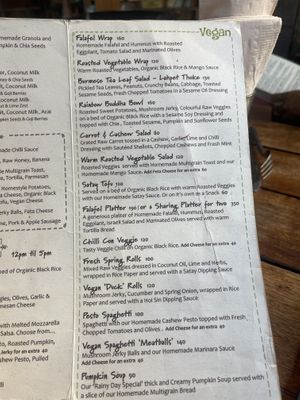 Menu 28/08/2023  at Coconut Monkey in Koh Tao