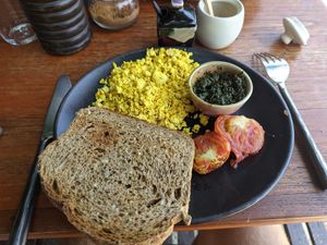 Pesto 'eggs' at Coconut Monkey in Koh Tao