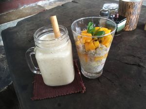 Coconut monkey and mango passion fruit overnight oats  at Coconut Monkey in Koh Tao