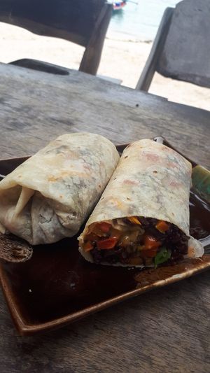 Roasted vegetable wrap at Coconut Monkey in Koh Tao