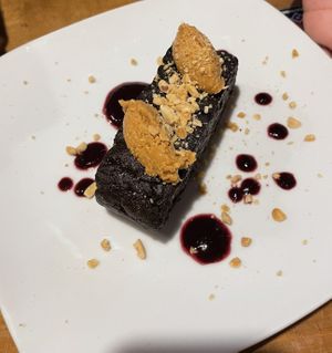 Chocolate brownie, very rich and dense   at The Vegan Temple by Prasada in Cusco