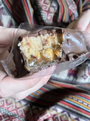 Snickers bar - delicious!!   at The Vegan Temple by Prasada in Cusco