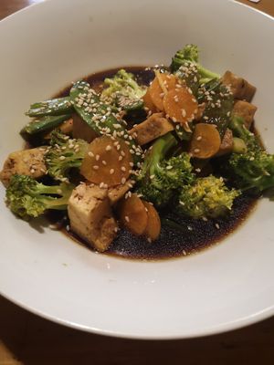 Tofu Teriyaki at The Vegan Temple by Prasada in Cusco