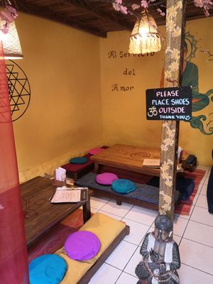 The restaurant at The Vegan Temple by Prasada in Cusco