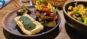 Super Vegan burger at The Vegan Temple by Prasada in Cusco