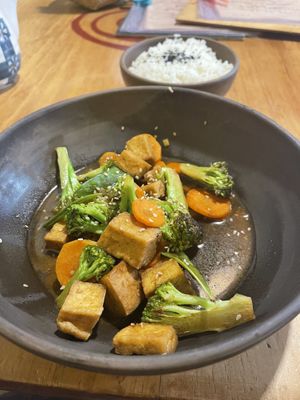 Vegan tofu teriyaki   at The Vegan Temple by Prasada in Cusco