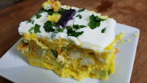 causa limeña at The Vegan Temple by Prasada in Cusco