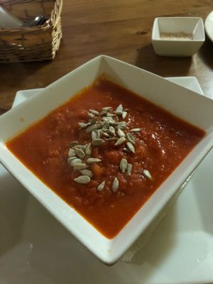 Iztac soup  at The Vegan Temple by Prasada in Cusco